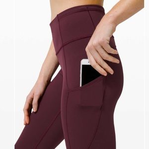 Lululemon Fast and Free HR Crop 23” 8 Cassis